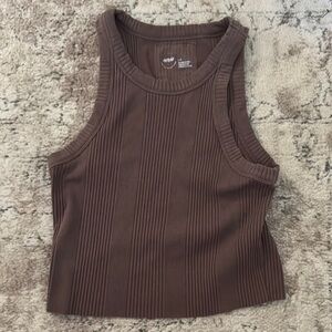 Aerie Ribbed Brown Tank Top